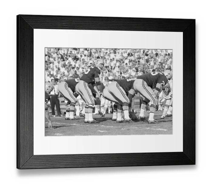 Framed Print : Bart Starr Set to Receive Football Snap Framed Print : Bart Starr Set to Receive Football Snap