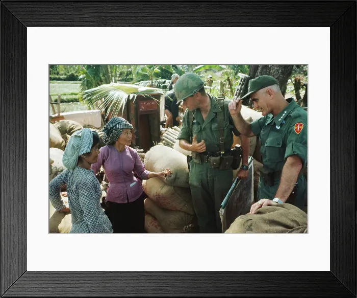 Framed Print : William Westmoreland Speaking with Vietnamese Women Framed Print : William Westmoreland Speaking with Vietnamese Women