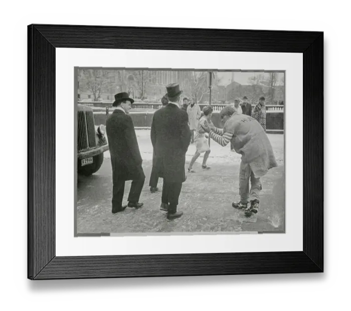 Framed Print : Protester Pretending to Bow and Plea to Parliament Members Framed Print : Protester Pretending to Bow and Plea to Parliament Members