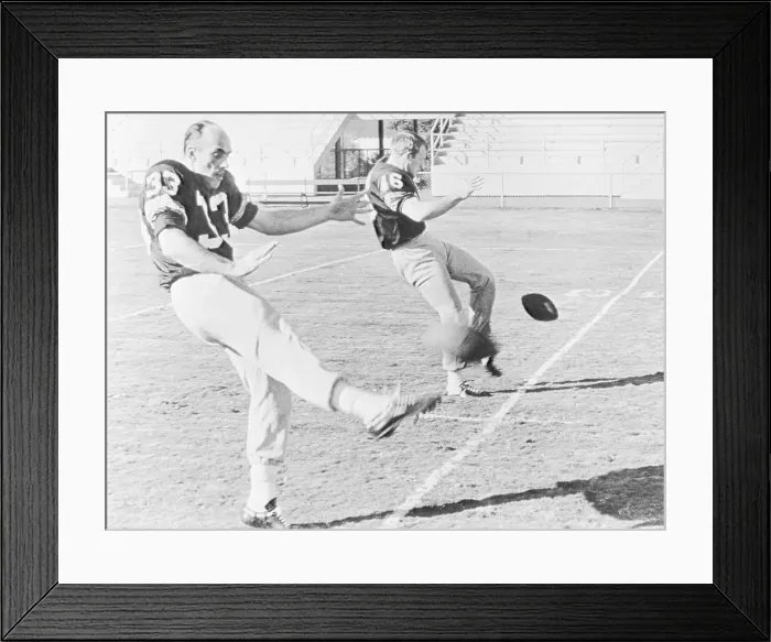 Framed Print : Don Chandler and Donny Anderson Practicing Framed Print : Don Chandler and Donny Anderson Practicing