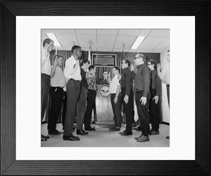 Framed Print : Men Being Sworn Into the Army Framed Print : Men Being Sworn Into the Army