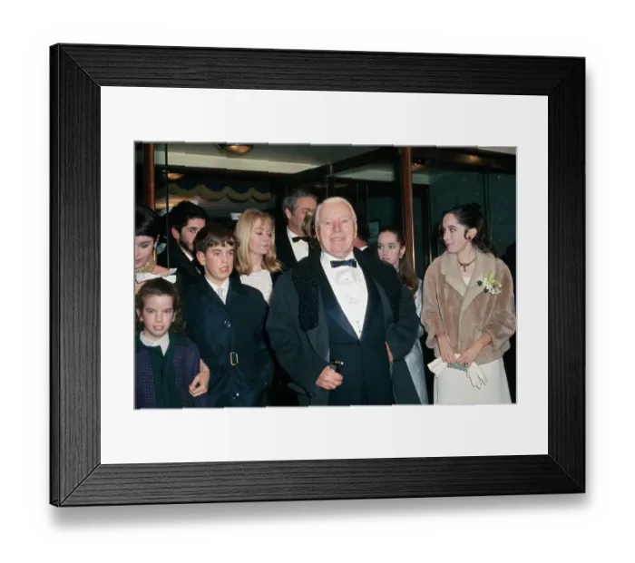 Framed Print : Charlie Chaplin with Family at Theater