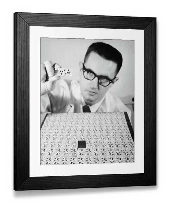 Framed Print : Engineer Inspecting Chip Framed Print : Engineer Inspecting Chip
