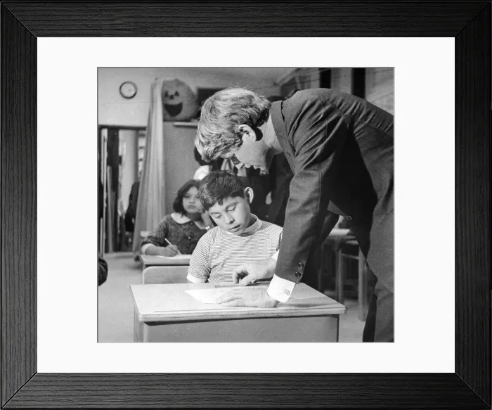 Framed Print : Boy with Senator Robert Kennedy Framed Print : Boy with Senator Robert Kennedy