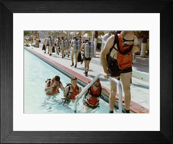 Framed Print : NASA Astronauts In Training Pool Framed Print : NASA Astronauts In Training Pool