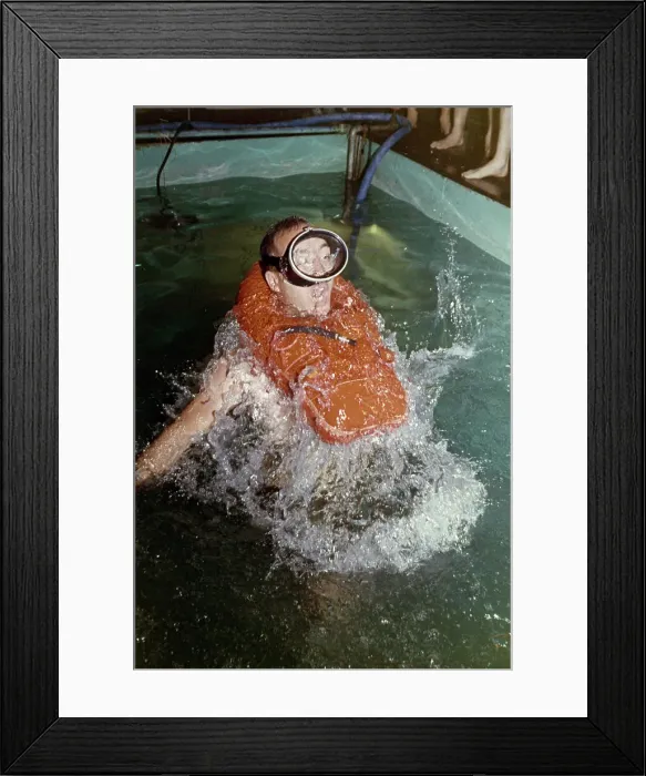 Framed Print : NASA Astronaut In Training Pool Framed Print : NASA Astronaut In Training Pool