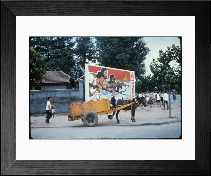 Framed Print : Pedestrians and Travelers Near Building Site Framed Print : Pedestrians and Travelers Near Building Site