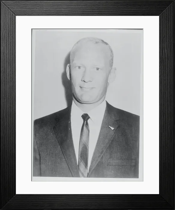 Framed Print : Portrait of Buzz Aldrin in Suit and Tie Framed Print : Portrait of Buzz Aldrin in Suit and Tie