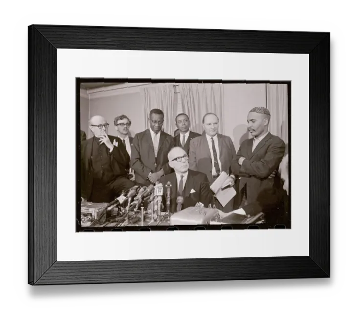 Framed Print : Dr. Benjamin Spock Speaking to Newsmen Framed Print : Dr. Benjamin Spock Speaking to Newsmen
