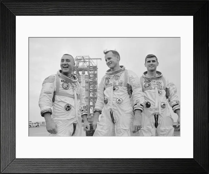Framed Print : Astronauts Standing Near Launch Site Framed Print : Astronauts Standing Near Launch Site