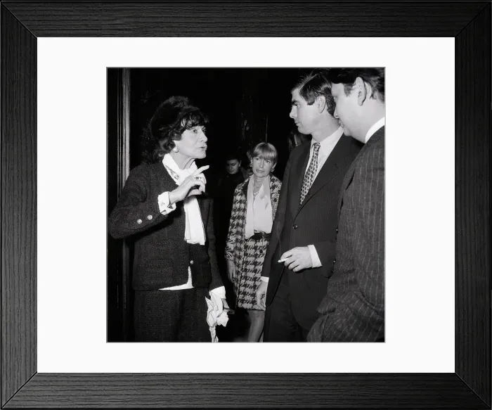 Framed Print : Coco Chanel Waist-Up In Knit Suit Framed Print : Coco Chanel Waist-Up In Knit Suit