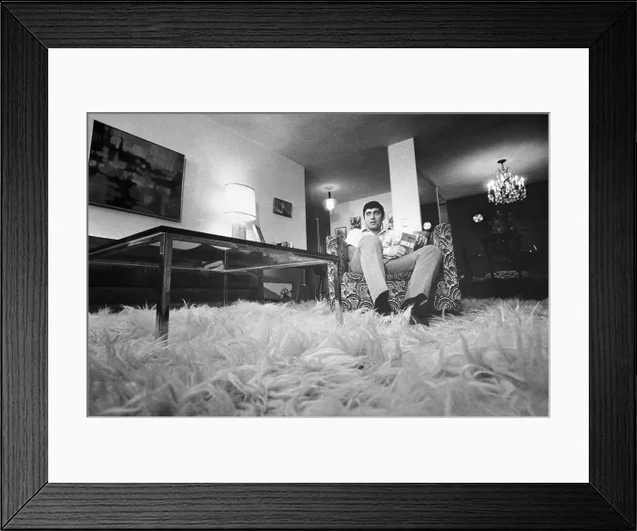 Framed Print : Quarterback Joe Namath Relaxing at Home