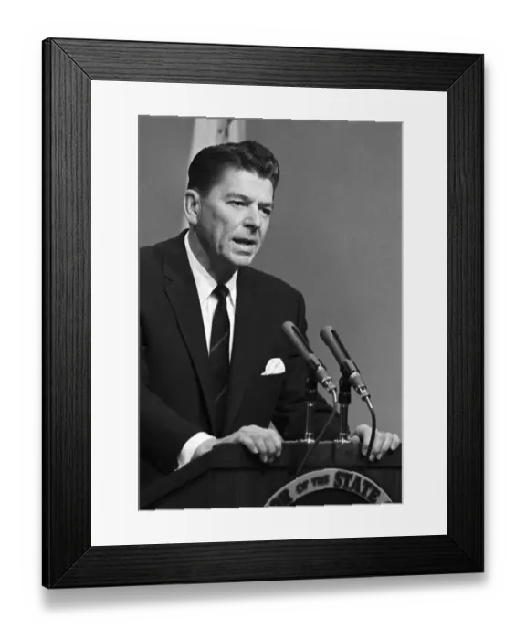 Framed Print : Reagan Taking Governor's Office Oath