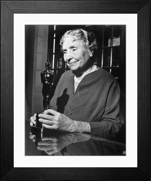 Framed Print : Helen Keller with Academy Award Framed Print : Helen Keller with Academy Award