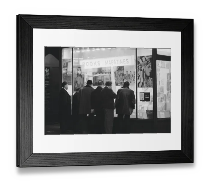 Framed Print : Men Gazing into Book Store Window Framed Print : Men Gazing into Book Store Window