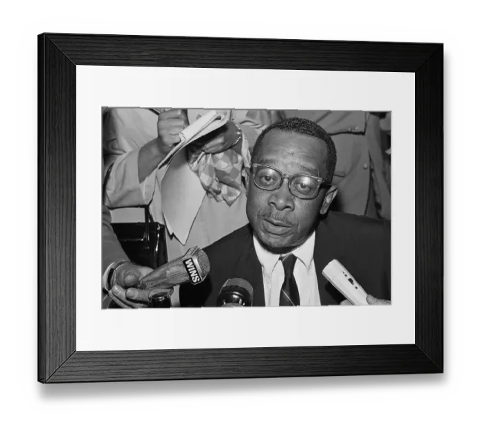 Framed Print : Kenneth B. Clark Speaking to Press Framed Print : Kenneth B. Clark Speaking to Press
