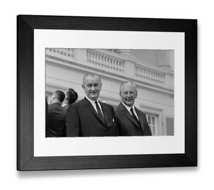 Framed Print : Lyndon Johnson and Kurt George Kiesinger Together Framed Print : Lyndon Johnson and Kurt George Kiesinger Together