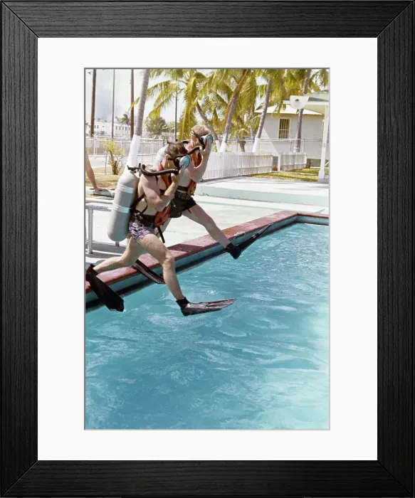 Framed Print : NASA Astronauts At Training Pool
