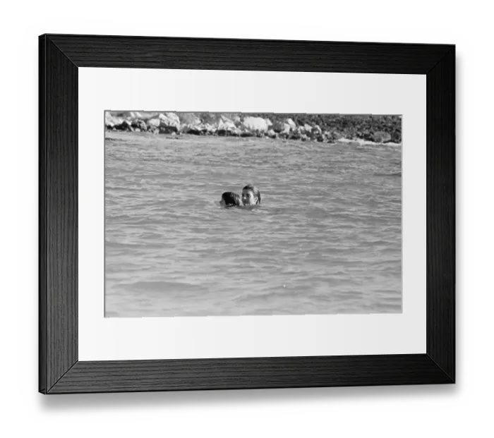 Framed Print : Mrs. Kennedy Swimming with John Jr Framed Print : Mrs. Kennedy Swimming with John Jr