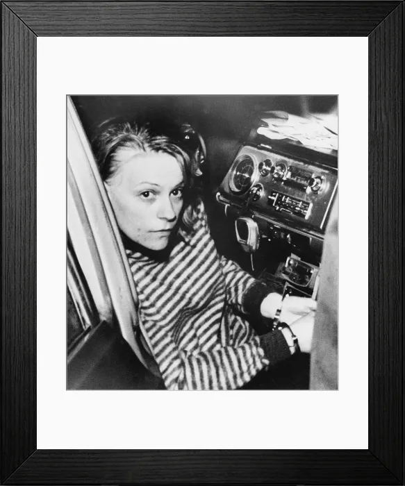 Framed Print : Murder Suspect Margo Freshwater in Police Car Framed Print : Murder Suspect Margo Freshwater in Police Car
