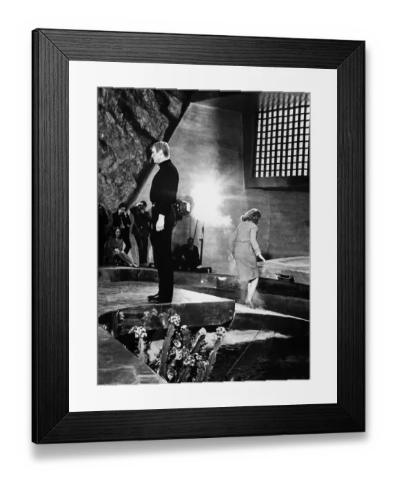 Framed Print : Stunts on the Set of James Bond Film Framed Print : Stunts on the Set of James Bond Film