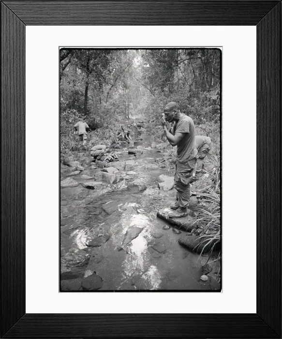 Framed Print : Soldiers Washing Themselves in Stream Framed Print : Soldiers Washing Themselves in Stream