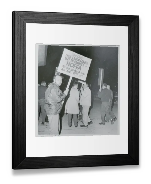 Framed Print : Teamster Union Members Supporting Jimmy Hoffa Framed Print : Teamster Union Members Supporting Jimmy Hoffa