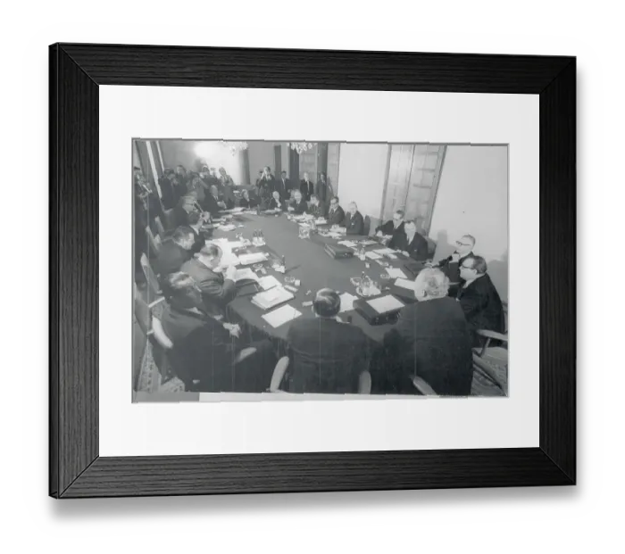 Framed Print : German Delegation in Session