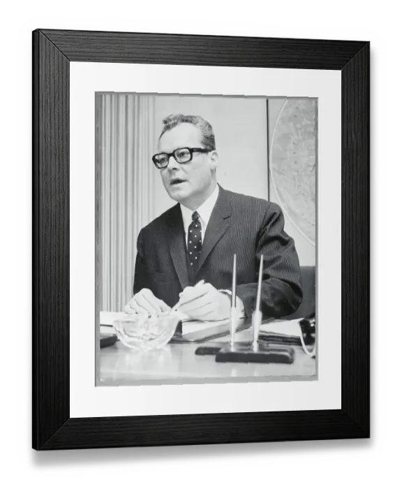 Framed Print : Willy Brandt at His Desk Framed Print : Willy Brandt at His Desk