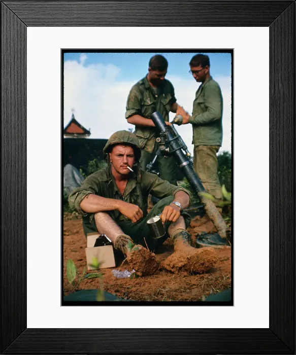 Framed Print : Portrait of Marines Resting During Lull Framed Print : Portrait of Marines Resting During Lull