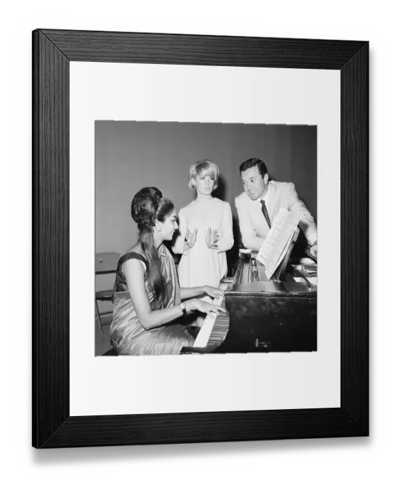 Framed Print : Joey Heatherton and Vic Damone Rehearsing with Miss World 1966 Framed Print : Joey Heatherton and Vic Damone Rehearsing with Miss World 1966