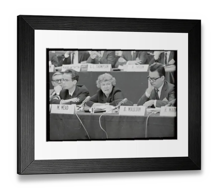 Framed Print : Margaret Mead and Samuel Hays Attending Conference Framed Print : Margaret Mead and Samuel Hays Attending Conference