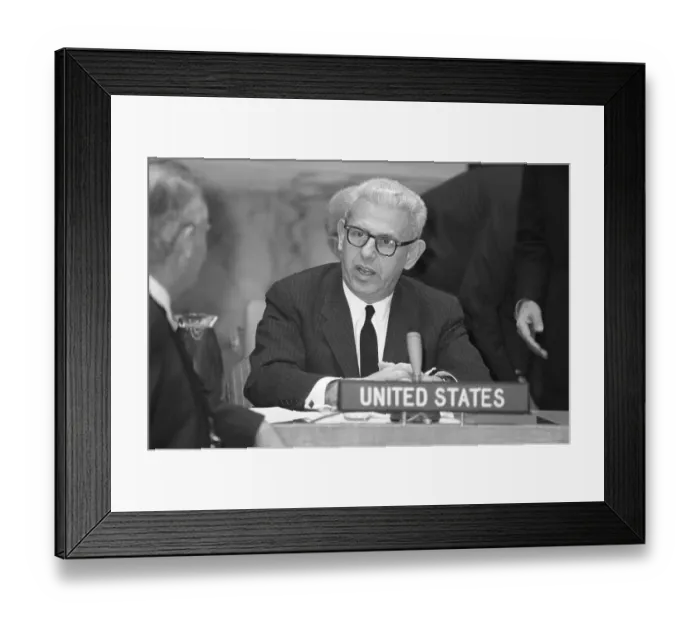 Framed Print : Arthur Goldberg Talks Prior to Security Council Session