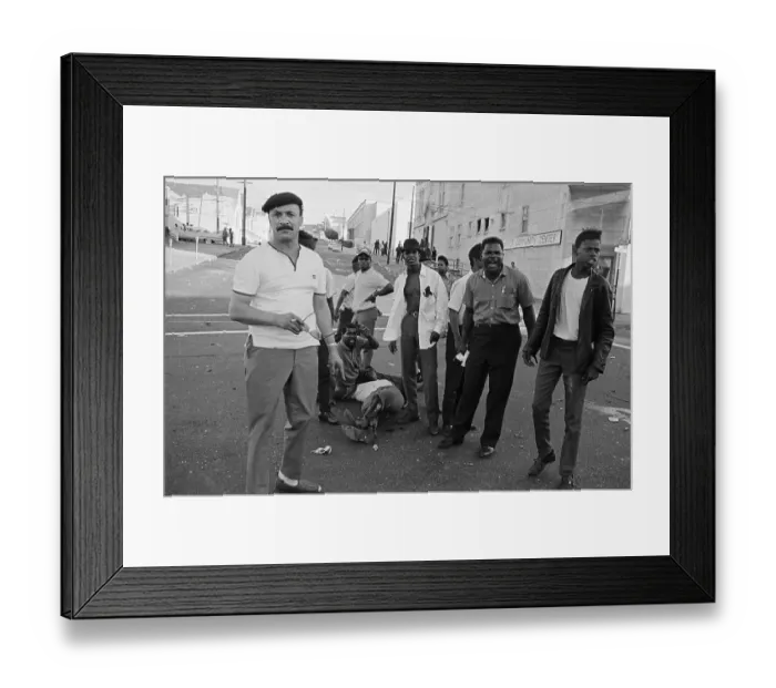 Framed Print : Demonstrators With Wounded Colleagues Framed Print : Demonstrators With Wounded Colleagues