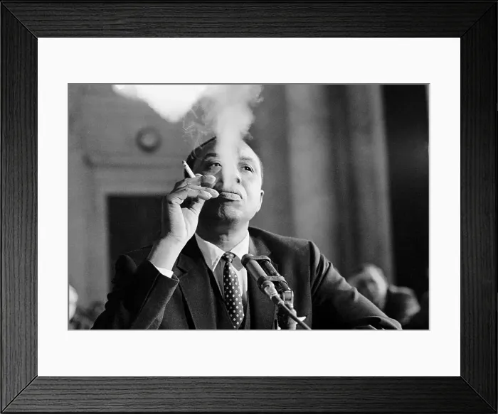 Framed Print : Floyd McKissick Blowing Smoke at Congressional Hearing Framed Print : Floyd McKissick Blowing Smoke at Congressional Hearing
