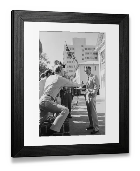 Framed Print : Prime Minister Ian Smith with Reporters Framed Print : Prime Minister Ian Smith with Reporters