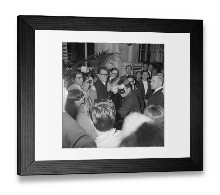 Framed Print : Mia Farrow and Husband Frank Sinatra Going to Costume Party