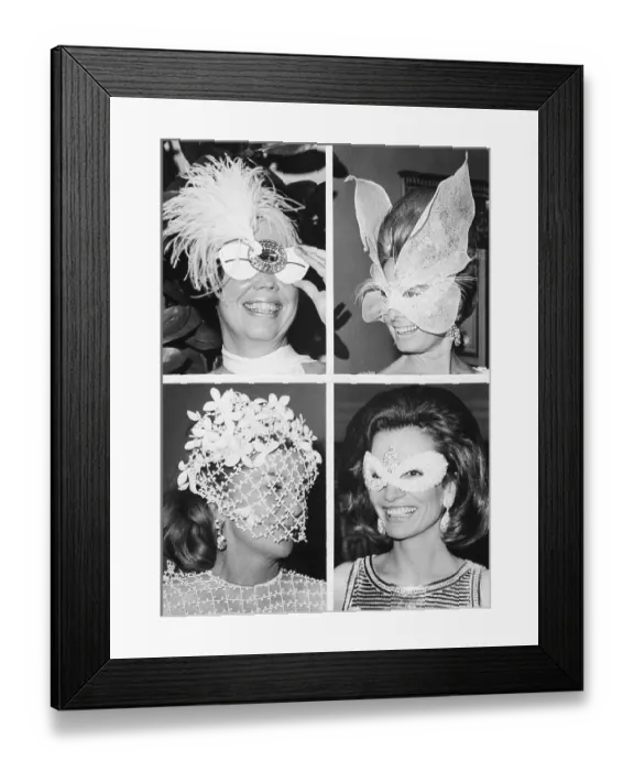 Framed Print : Composite of Masked Celebrity Women at Costume Party Framed Print : Composite of Masked Celebrity Women at Costume Party