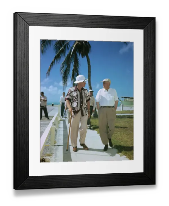 Framed Print : Truman and Aides Going for a Walk Framed Print : Truman and Aides Going for a Walk