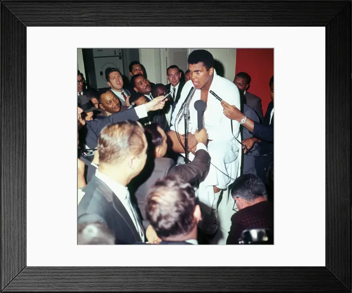 Framed Print : Muhammad Ali Talking to Newsmen Framed Print : Muhammad Ali Talking to Newsmen