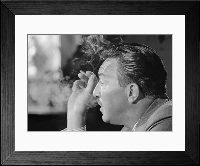 Framed Print : Profile Portrait of Adam Clayton Powell Smoking Framed Print : Profile Portrait of Adam Clayton Powell Smoking