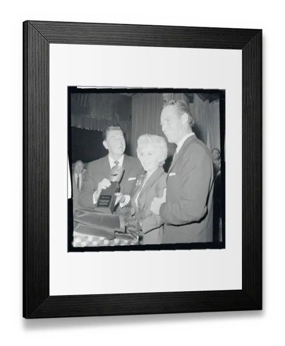 Framed Print : Ronald Reagan Presenting Award to Barbara Stanwyck Framed Print : Ronald Reagan Presenting Award to Barbara Stanwyck