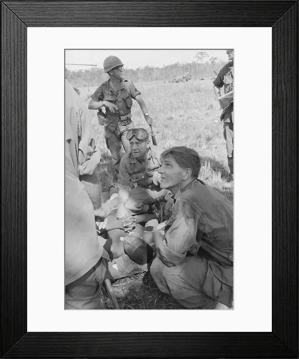 Framed Print : General Comforting Wounded Soldier Framed Print : General Comforting Wounded Soldier