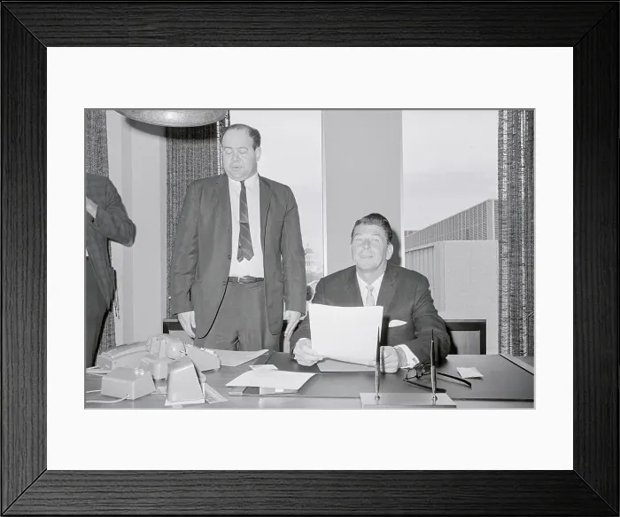 Framed Print : Ronald Reagan Conferring with Press Secretary Framed Print : Ronald Reagan Conferring with Press Secretary