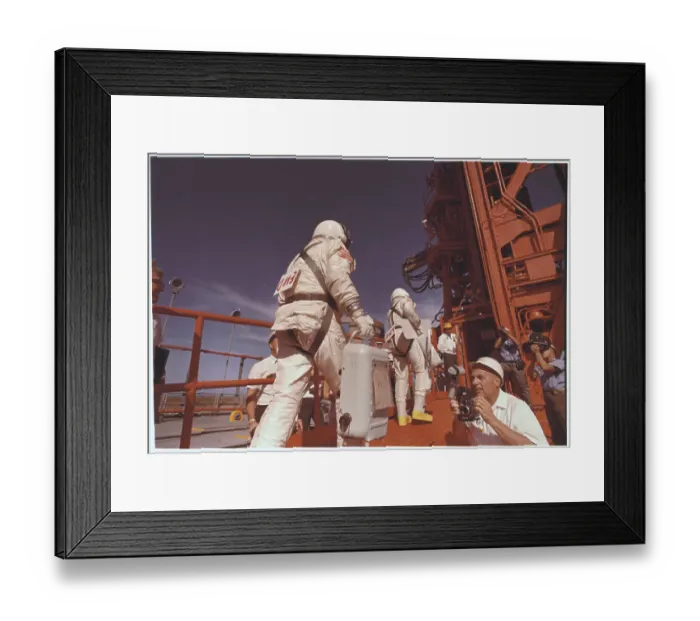 Framed Print : James Lovell and Buzz Aldrin Walking Towards Spacecraft Framed Print : James Lovell and Buzz Aldrin Walking Towards Spacecraft