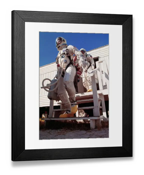 Framed Print : James Lovell and Buzz Aldrin Leaving Ready Shack