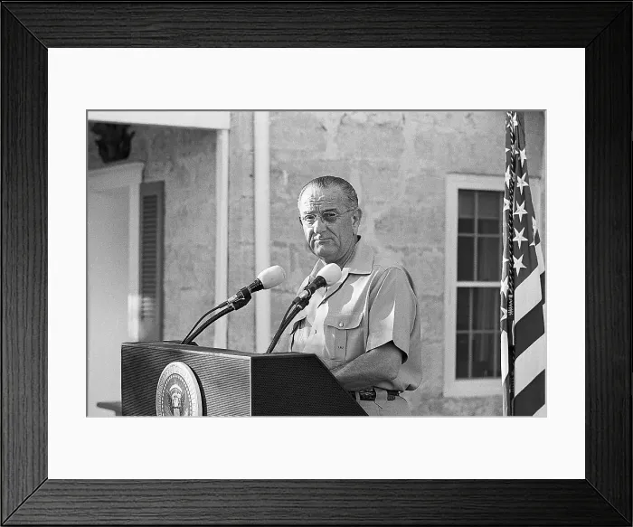 Framed Print : President Johnson at Podium Framed Print : President Johnson at Podium