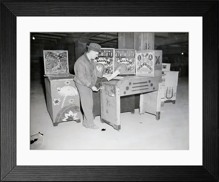 Framed Print : Pinball Machine Brought To Warehouse Framed Print : Pinball Machine Brought To Warehouse