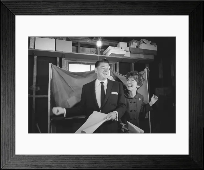 Framed Print : Ronald Reagan and Wife After Voting Framed Print : Ronald Reagan and Wife After Voting