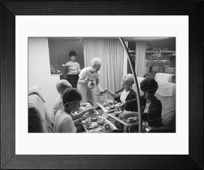 Framed Print : Stewardesses In Training On Ground Framed Print : Stewardesses In Training On Ground